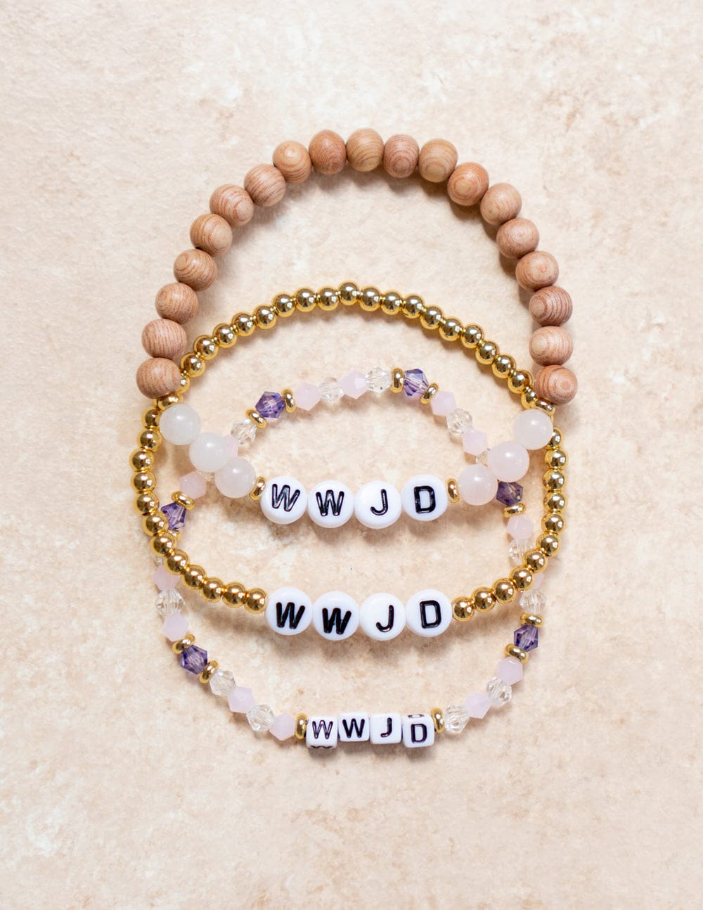 WWJD Wooden Letter Bracelet - A-1 Thread Vault