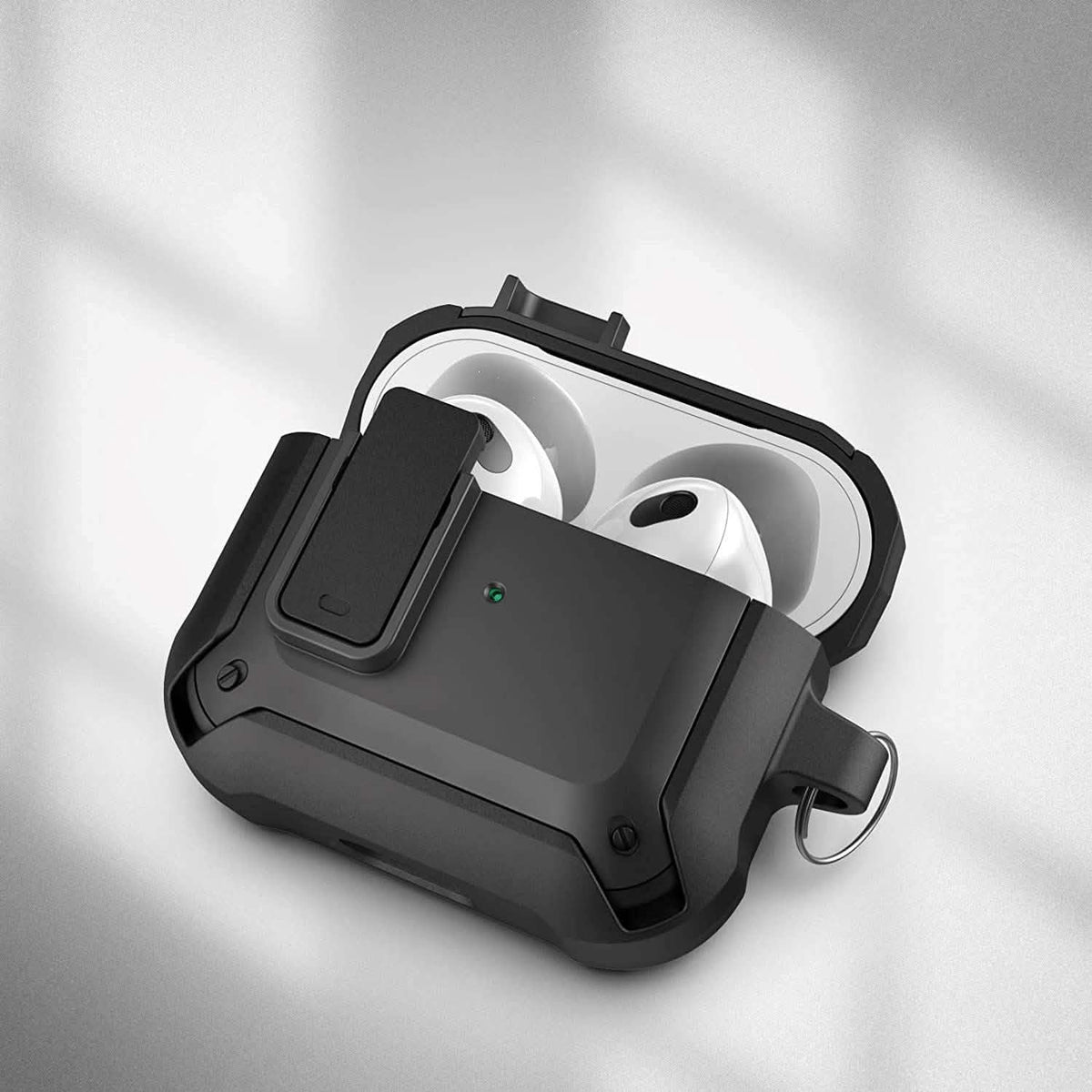 X-Armor for Airpods 3rd Generation Case with Locking Lid | Protective Carrying Pod with Carabiner Keychain (Airpods Gen 3) - A-1 Thread Vault