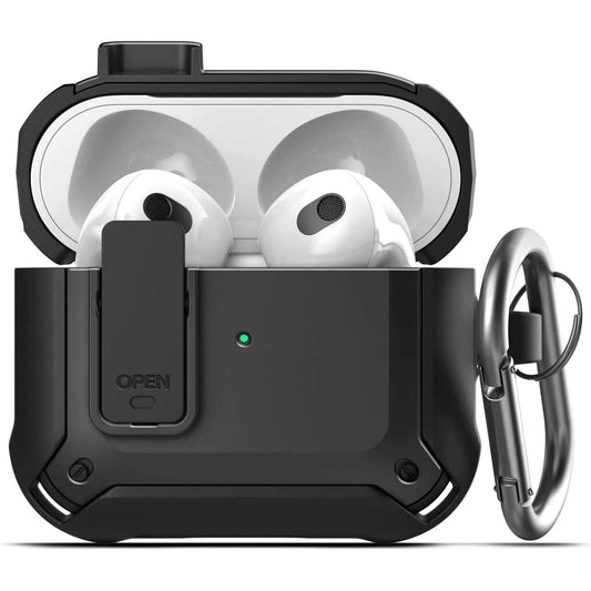 X-Armor for Airpods 3rd Generation Case with Locking Lid | Protective Carrying Pod with Carabiner Keychain (Airpods Gen 3) - A-1 Thread Vault
