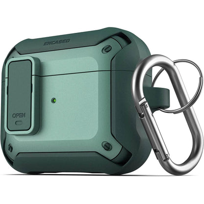 X-Armor for Airpods 3rd Generation Case with Locking Lid | Protective Carrying Pod with Carabiner Keychain (Airpods Gen 3) - A-1 Thread Vault