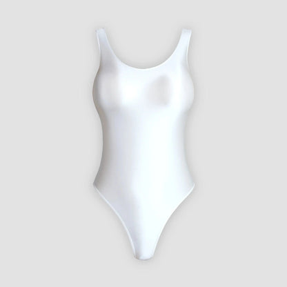 XClocKNYoung satin glossy swimsuit Satin Glossy Leotards U-shaped back High-Cut Bikini Thong Bodysuit glossy swimsuit - A-1 Thread Vault