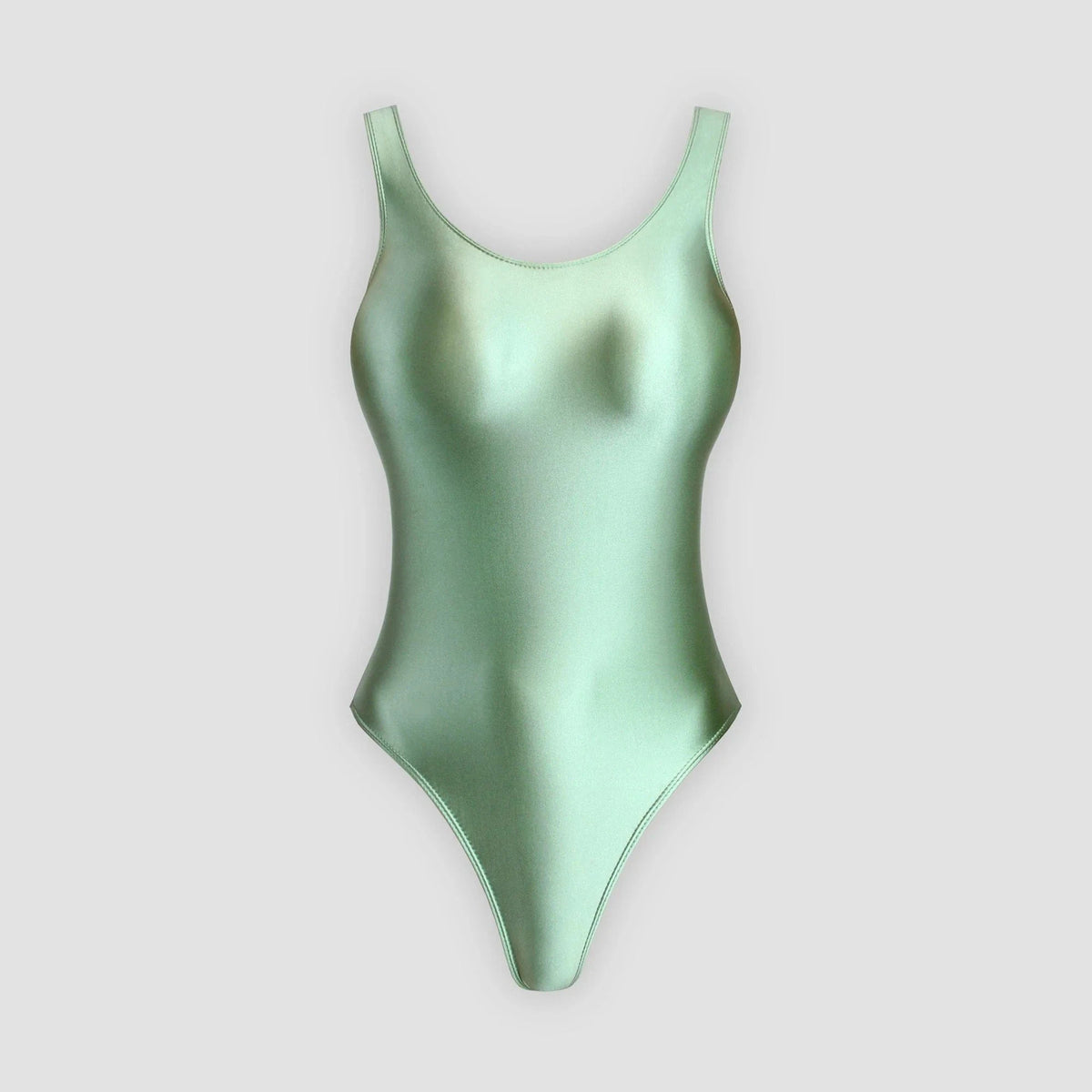 XClocKNYoung satin glossy swimsuit Satin Glossy Leotards U-shaped back High-Cut Bikini Thong Bodysuit glossy swimsuit - A-1 Thread Vault
