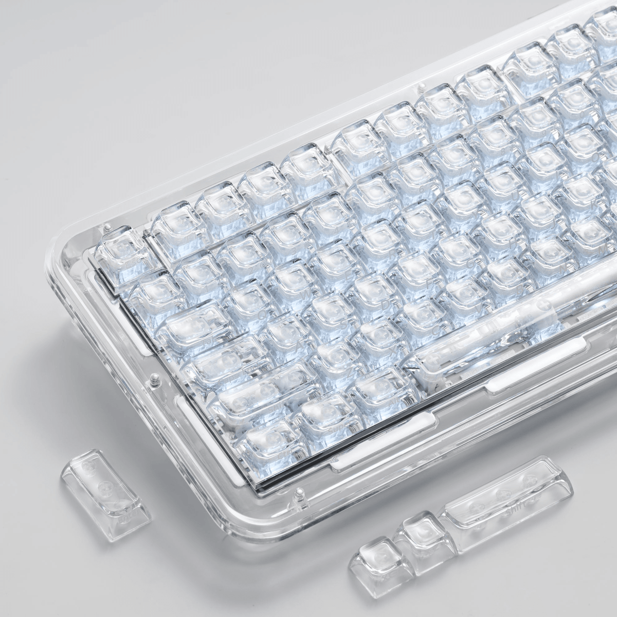 XVX Arctic Transparent SA Profile Double-Shot PC Keycap Set - A-1 Thread Vault