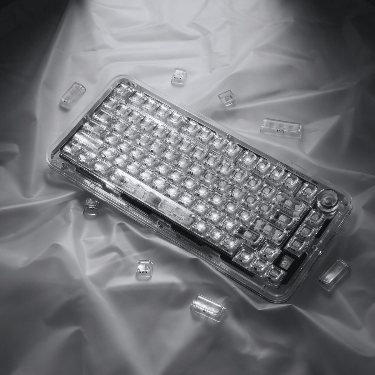 XVX Arctic Transparent SA Profile Double-Shot PC Keycap Set - A-1 Thread Vault