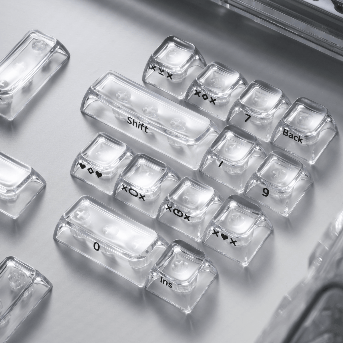 XVX Arctic Transparent SA Profile Double-Shot PC Keycap Set - A-1 Thread Vault