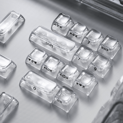 XVX Arctic Transparent SA Profile Double-Shot PC Keycap Set - A-1 Thread Vault