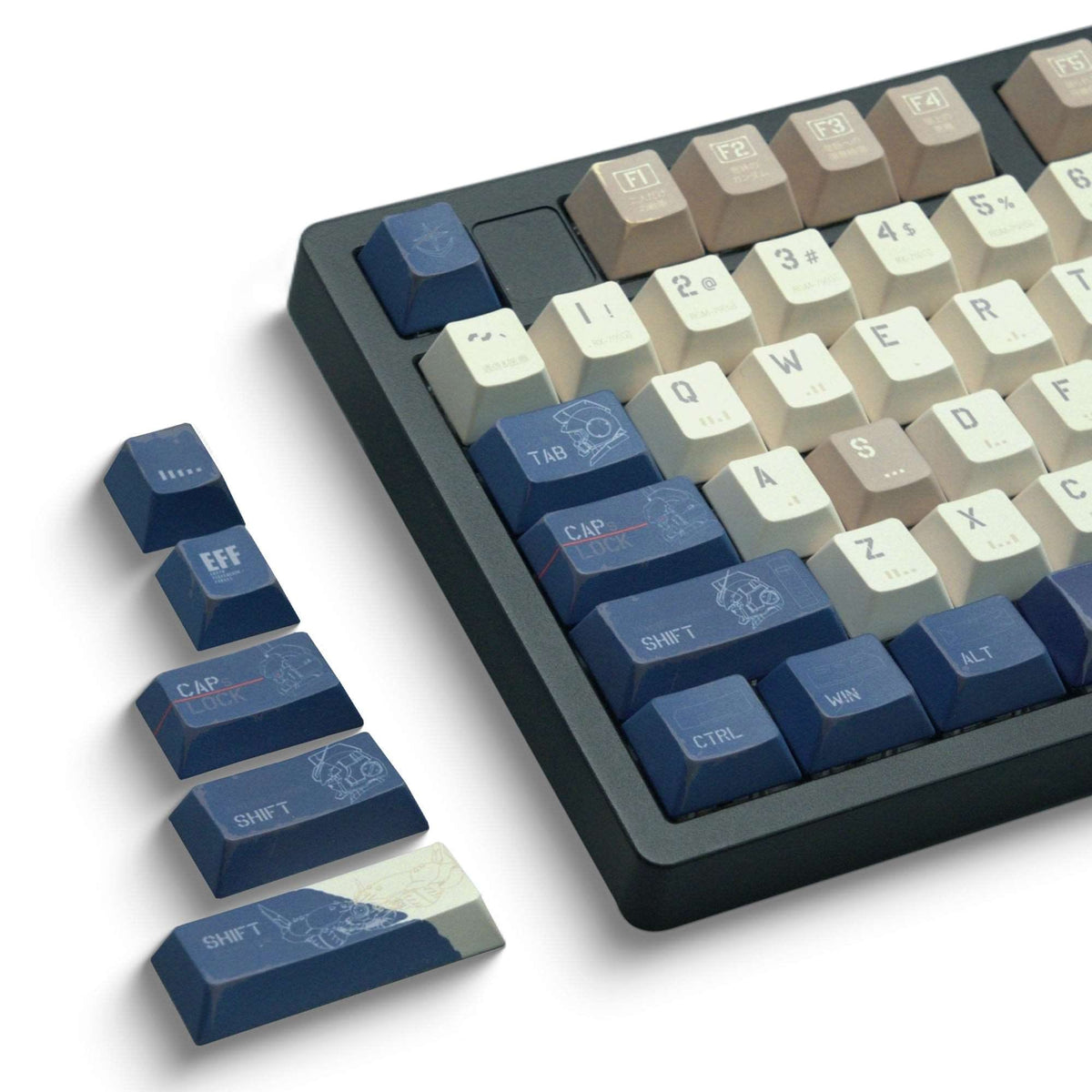 XVX Damaged Mecha Themed Cherry Profile 143-Key Keycaps Full Set - A-1 Thread Vault