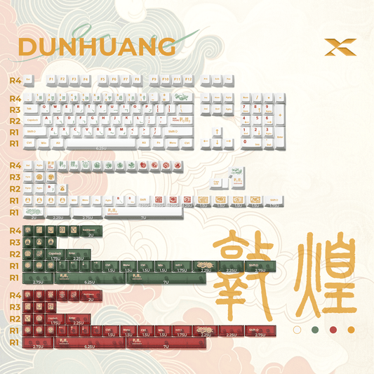 XVX Dunhuang Themed Cherry Profile PBT+PC 212-Key Keycap Full Set - A-1 Thread Vault