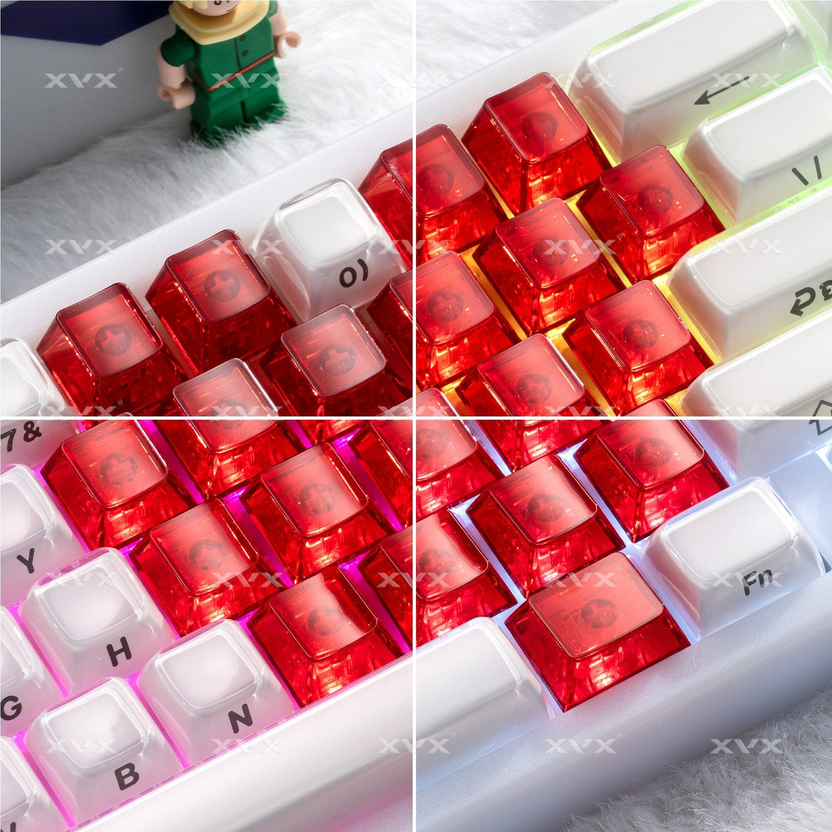 XVX Fizz Heart Series Cherry Profile PC 21-Key Artisan Keycap Set - A-1 Thread Vault