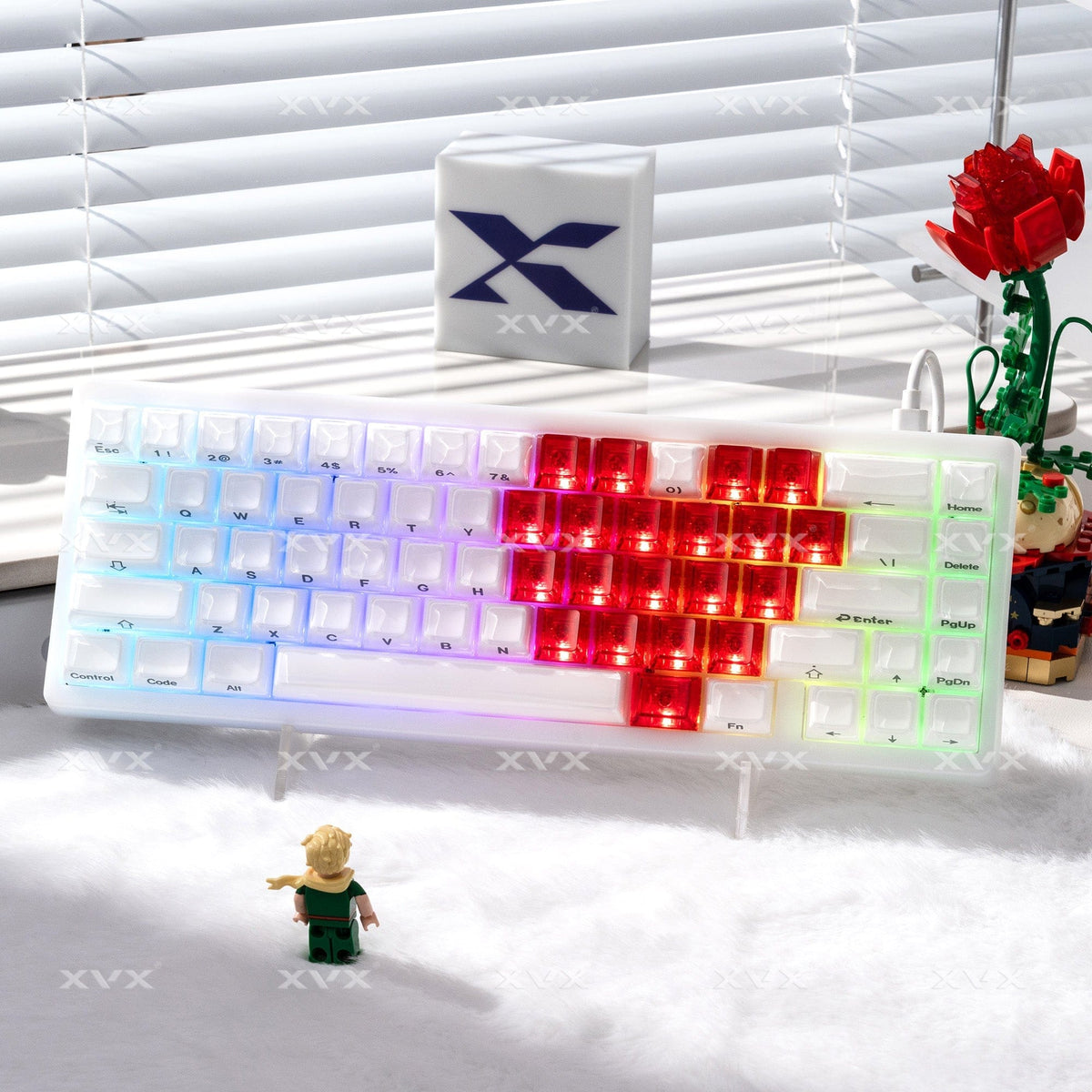 XVX Fizz Heart Series Cherry Profile PC 21-Key Artisan Keycap Set - A-1 Thread Vault