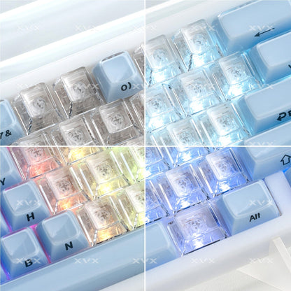 XVX Fizz Heart Series Cherry Profile PC 21-Key Artisan Keycap Set - A-1 Thread Vault