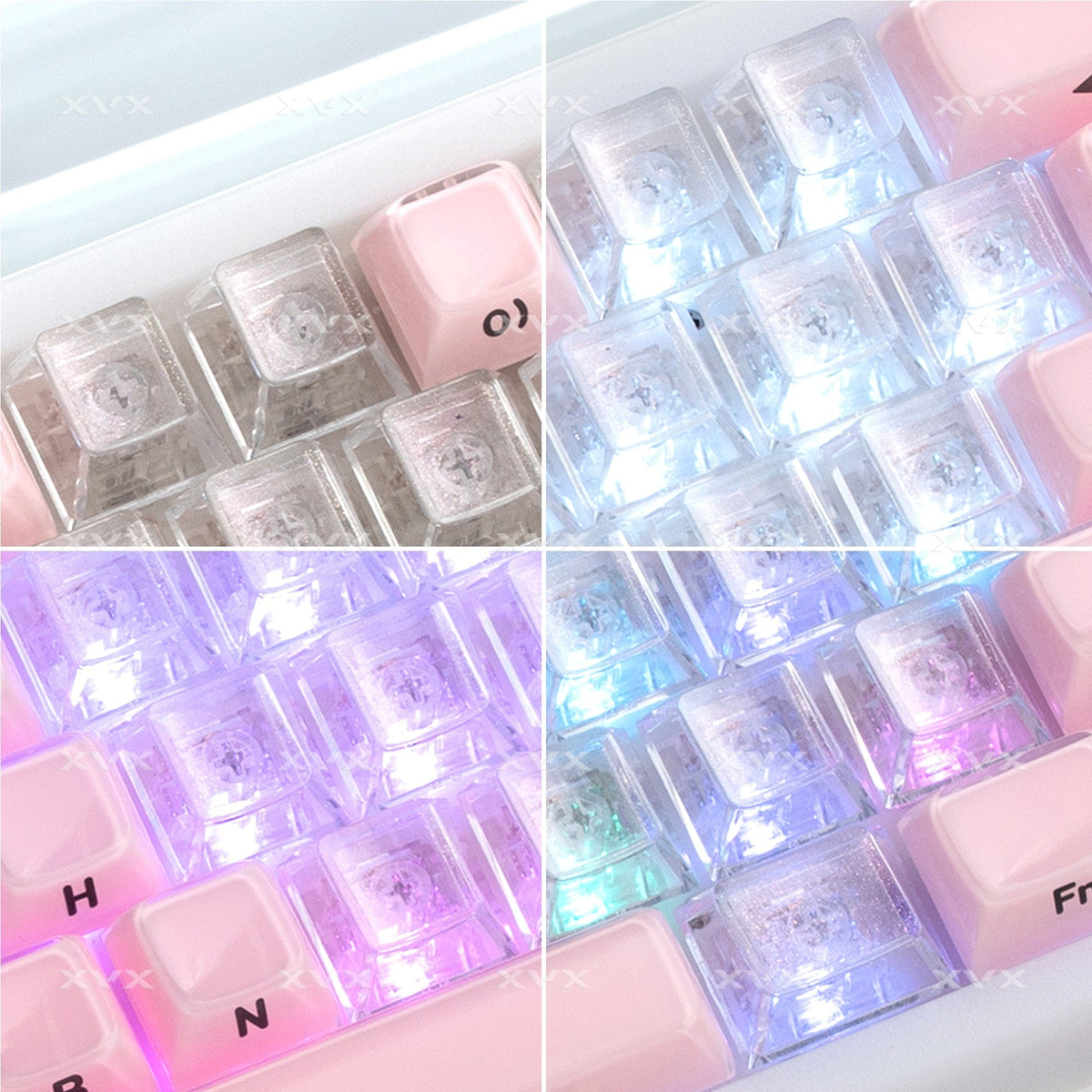 XVX Fizz Heart Series Cherry Profile PC 21-Key Artisan Keycap Set - A-1 Thread Vault