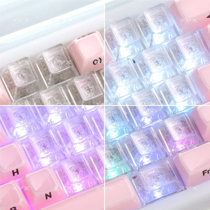 XVX Fizz Heart Series Cherry Profile PC 21-Key Artisan Keycap Set - A-1 Thread Vault