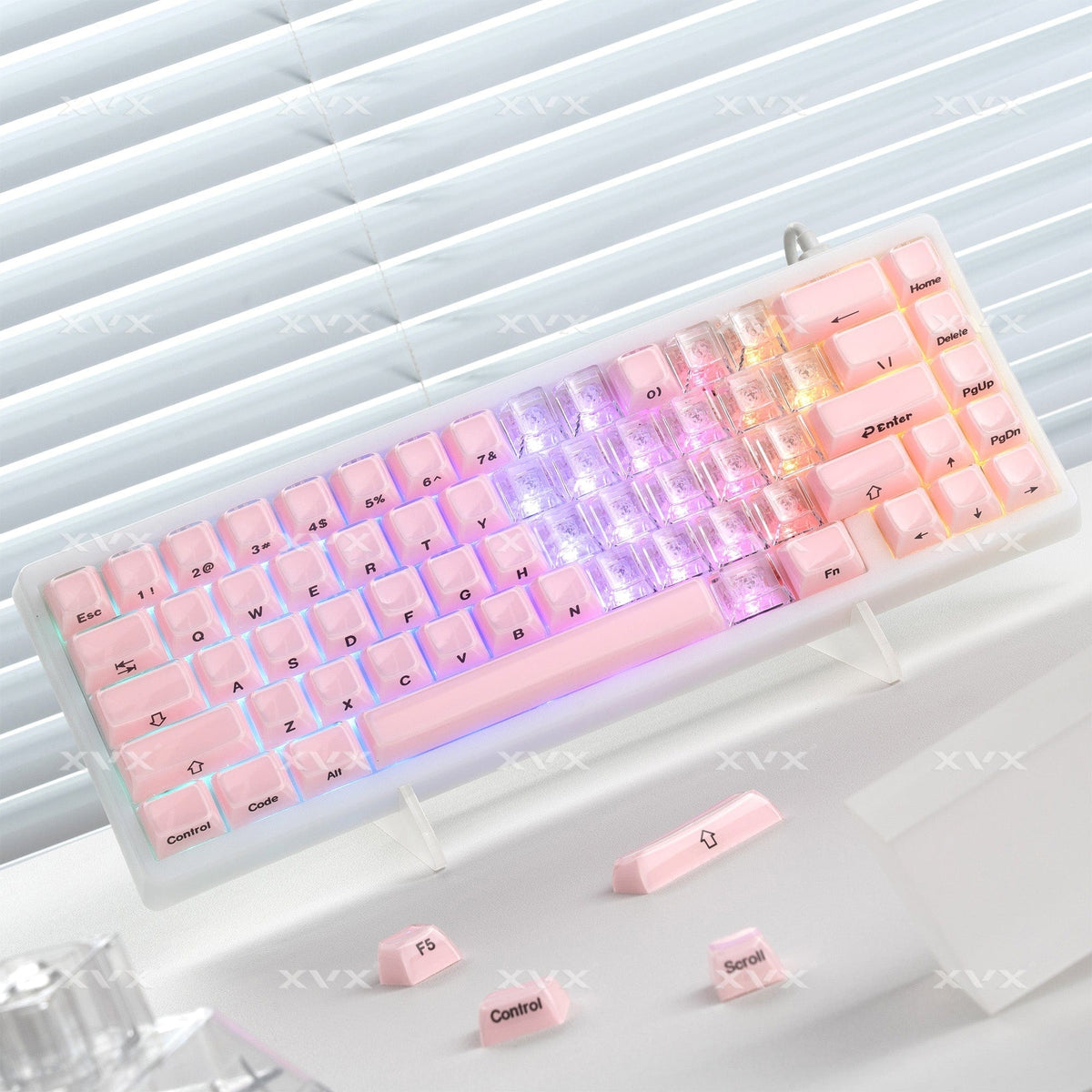 XVX Fizz Heart Series Cherry Profile PC 21-Key Artisan Keycap Set - A-1 Thread Vault