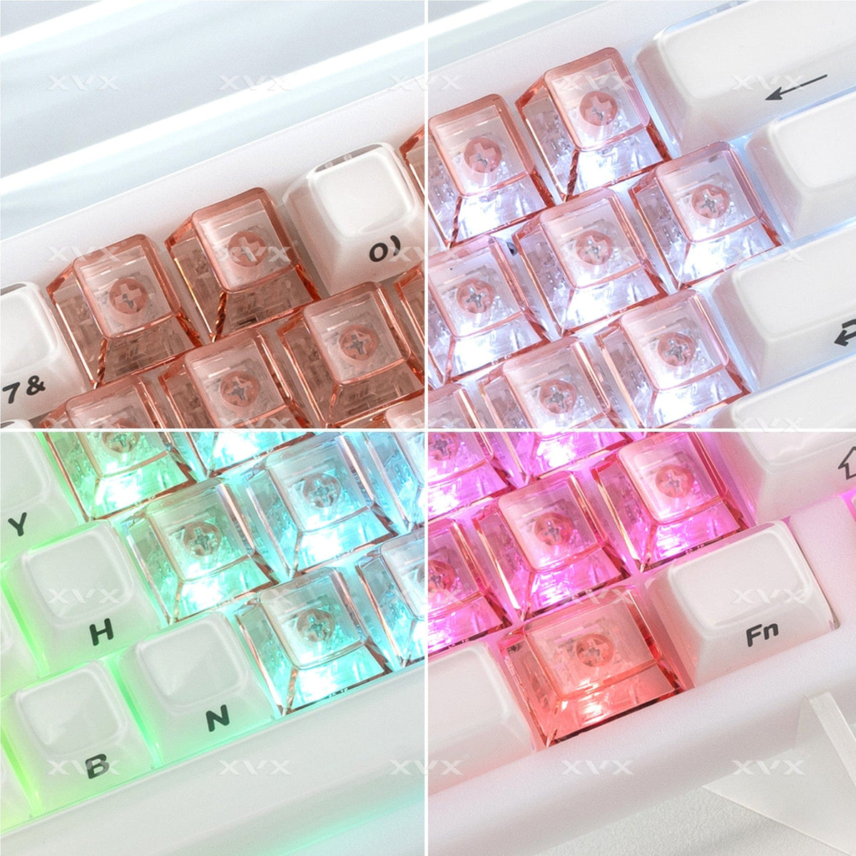 XVX Fizz Heart Series Cherry Profile PC 21-Key Artisan Keycap Set - A-1 Thread Vault