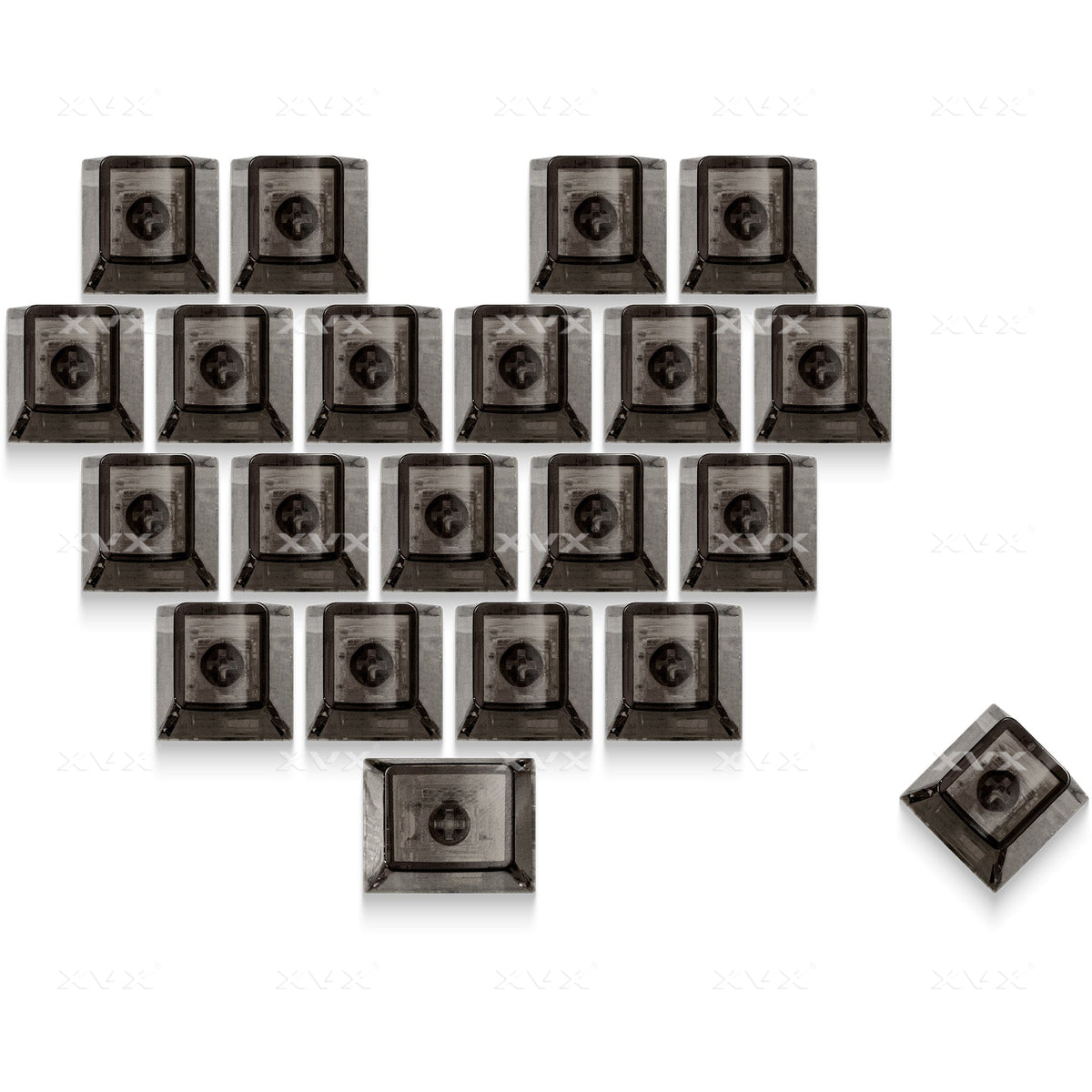 XVX Fizz Heart Series Cherry Profile PC 21-Key Artisan Keycap Set - A-1 Thread Vault