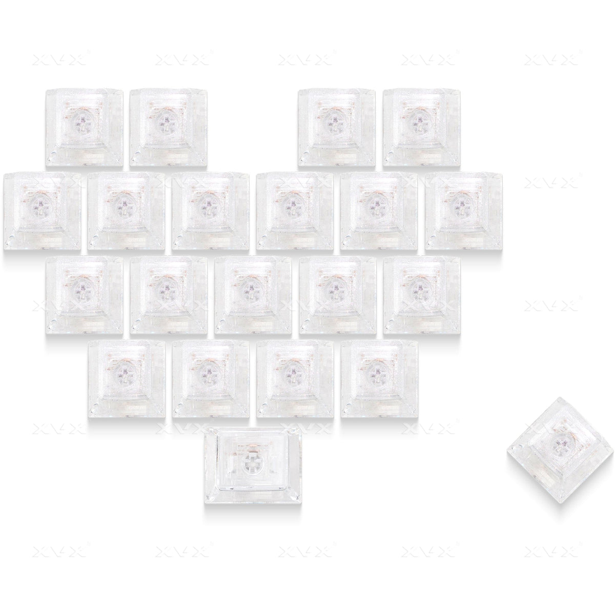 XVX Fizz Heart Series Cherry Profile PC 21-Key Artisan Keycap Set - A-1 Thread Vault