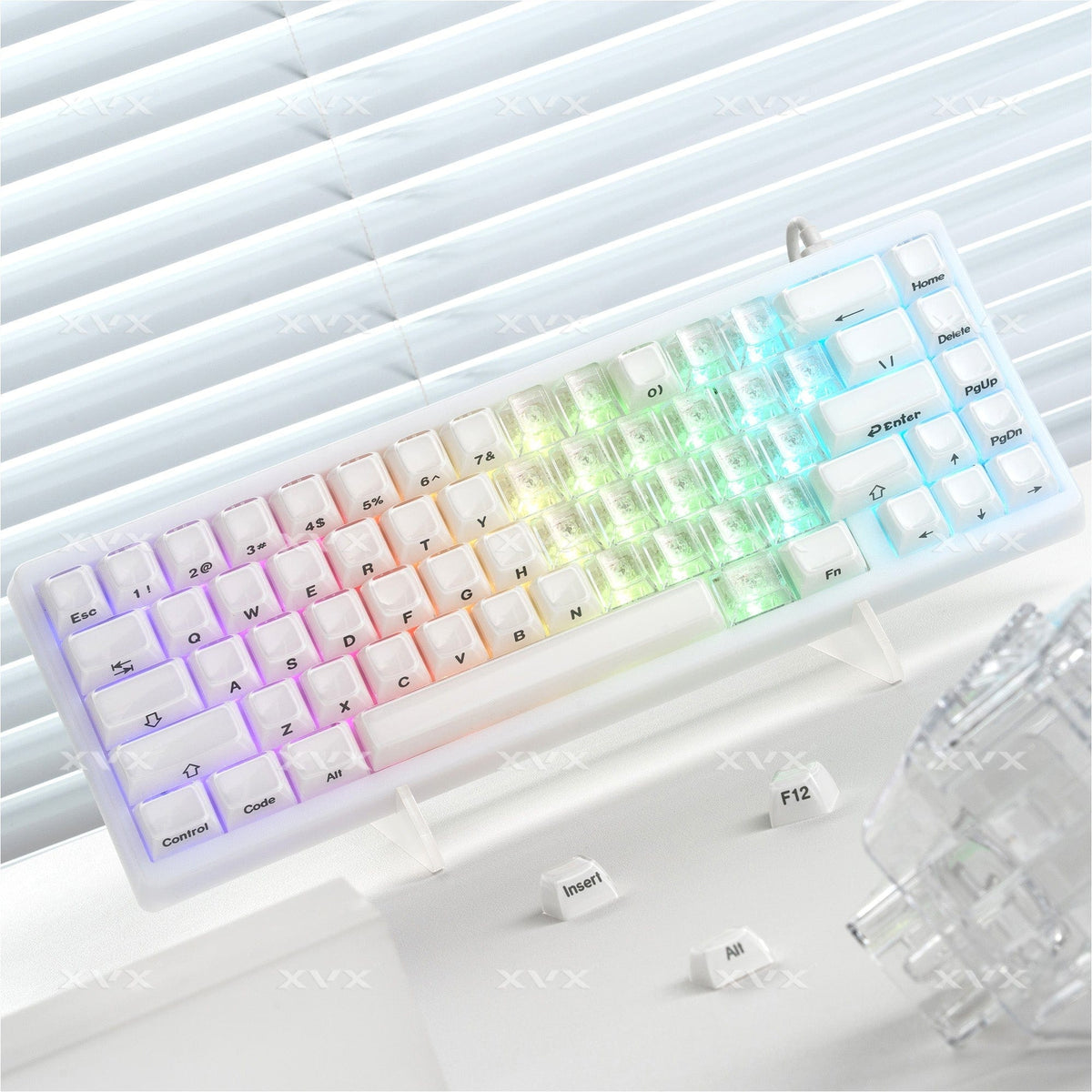 XVX Fizz Heart Series Cherry Profile PC 21-Key Artisan Keycap Set - A-1 Thread Vault