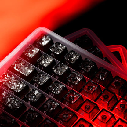 XVX Forged Carbon-Look Cherry Profile Side-Printed PC Keycap Set - A-1 Thread Vault
