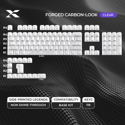 XVX Forged Carbon-Look Cherry Profile Side-Printed PC Keycap Set - A-1 Thread Vault