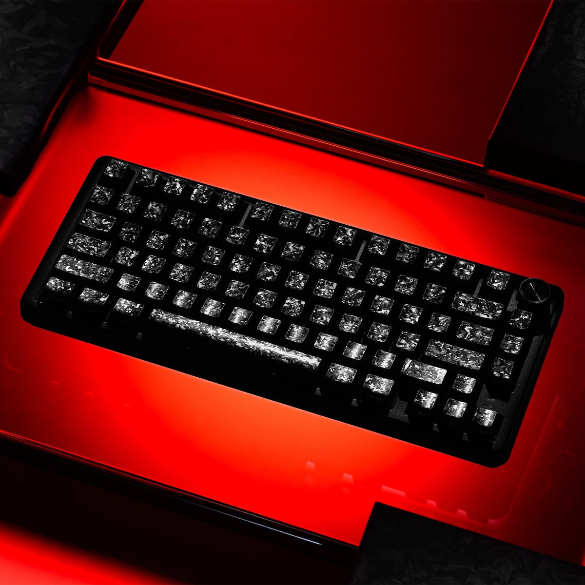 XVX Forged Carbon-Look Cherry Profile Side-Printed PC Keycap Set - A-1 Thread Vault