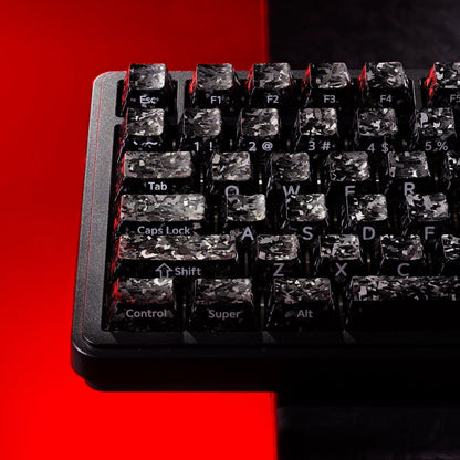 XVX Forged Carbon-Look Cherry Profile Side-Printed PC Keycap Set - A-1 Thread Vault