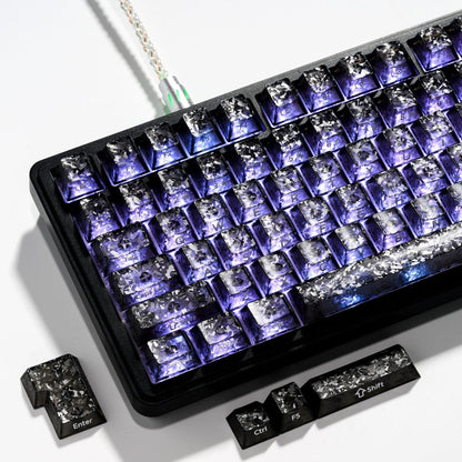 XVX Forged Carbon-Look Cherry Profile Side-Printed PC Keycap Set - A-1 Thread Vault