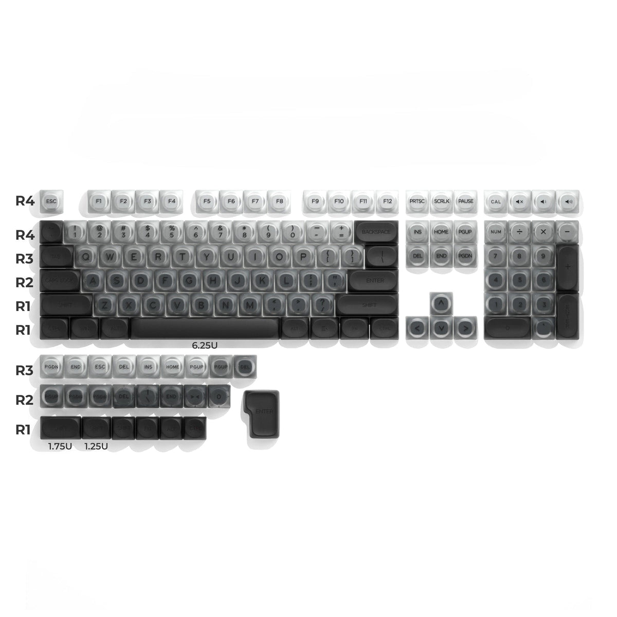 XVX Foundation Series HOA Profile Translucent PBT+PC 132-Key Keycap Set - A-1 Thread Vault