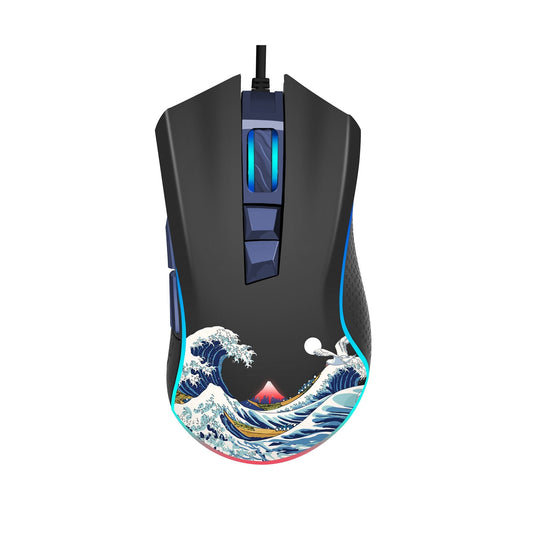 XVX G705 Kanagawa Themed Programmable Wired Gaming Mouse - A-1 Thread Vault
