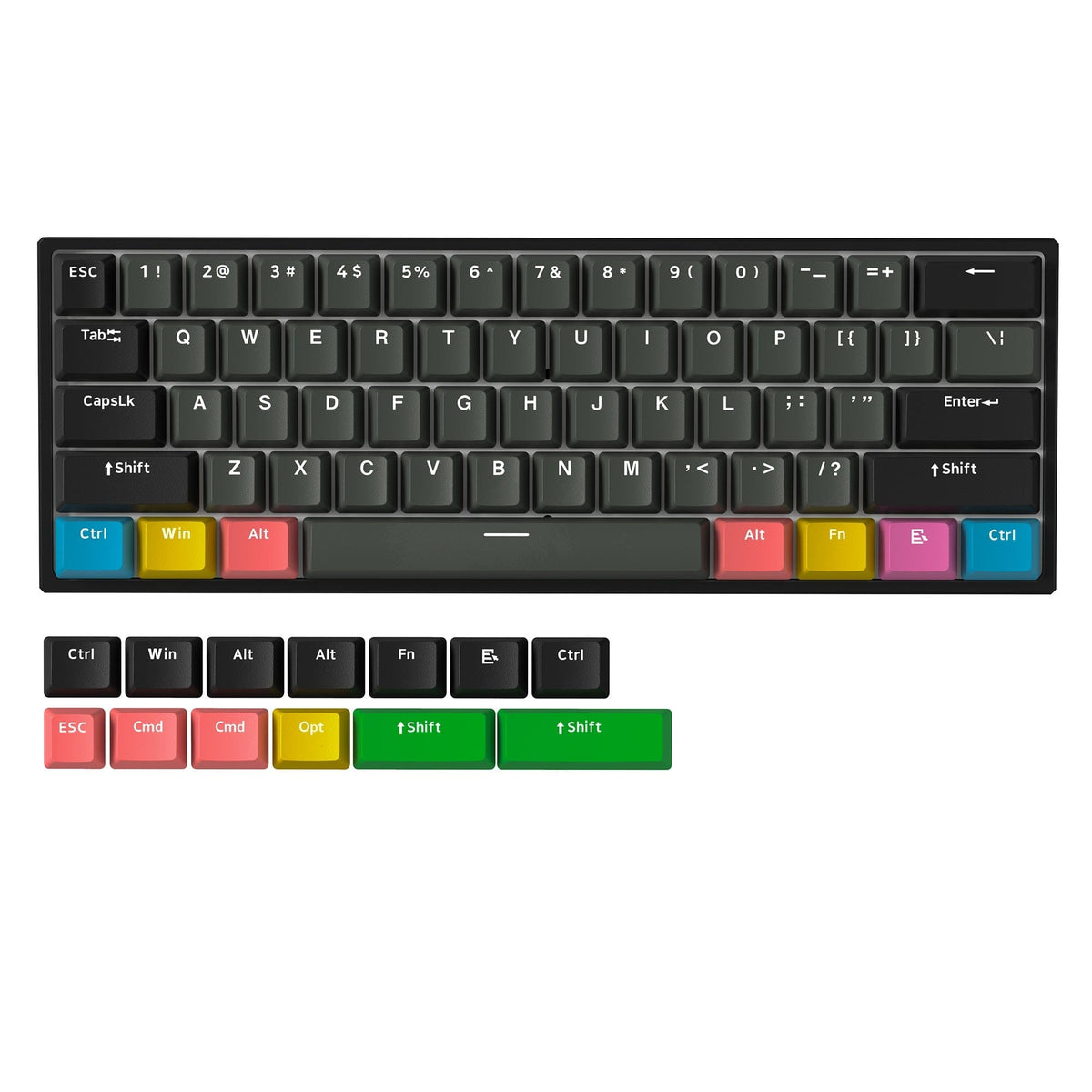 XVX H61 Coral Sea Themed Aluminum Wired RGB Mechanical Keyboard - A-1 Thread Vault