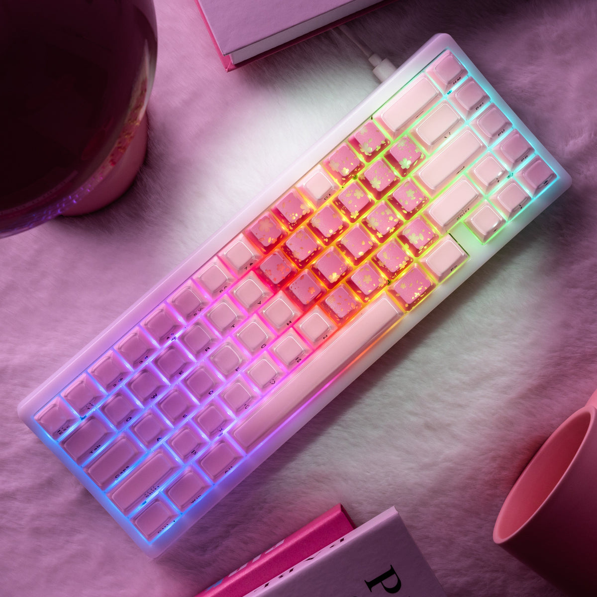 XVX IMD FlutterBloom Heart Layout 21-Key Artisan Keycap Set - A-1 Thread Vault