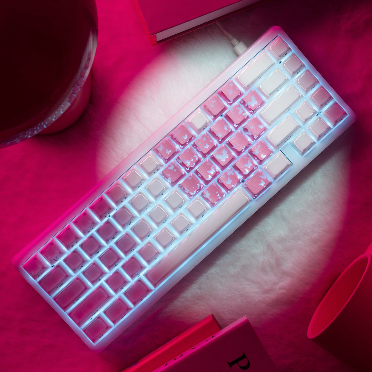 XVX IMD FlutterBloom Heart Layout 21-Key Artisan Keycap Set - A-1 Thread Vault
