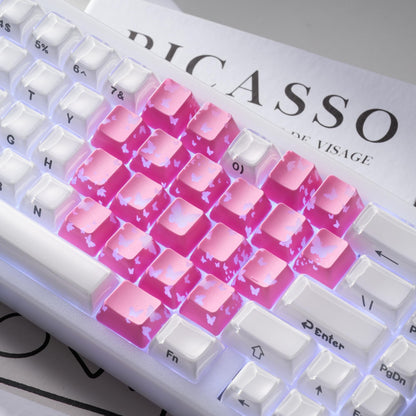 XVX IMD FlutterBloom Heart Layout 21-Key Artisan Keycap Set - A-1 Thread Vault