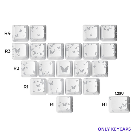 XVX IMD FlutterBloom Heart Layout 21-Key Artisan Keycap Set - A-1 Thread Vault