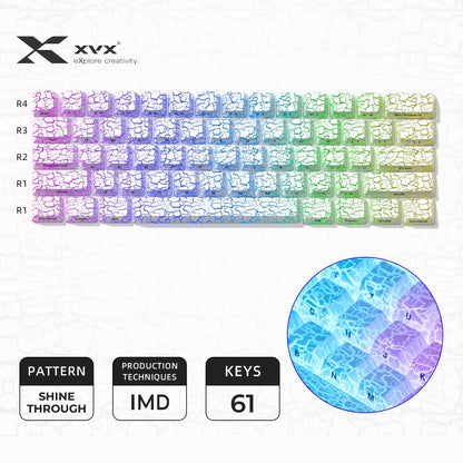 XVX IMD Ice Crack Pattern Shine-Through OEM Profile Keycap Set - A-1 Thread Vault