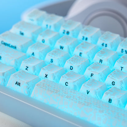 XVX IMD Ice Crack Pattern Shine-Through OEM Profile Keycap Set - A-1 Thread Vault