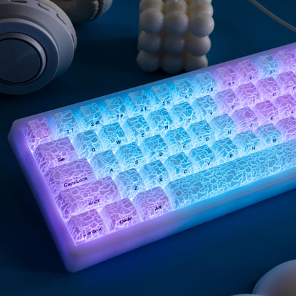 XVX IMD Ice Crack Pattern Shine-Through OEM Profile Keycap Set - A-1 Thread Vault