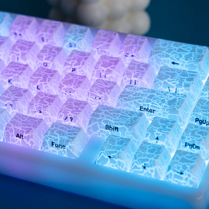 XVX IMD Ice Crack Pattern Shine-Through OEM Profile Keycap Set - A-1 Thread Vault