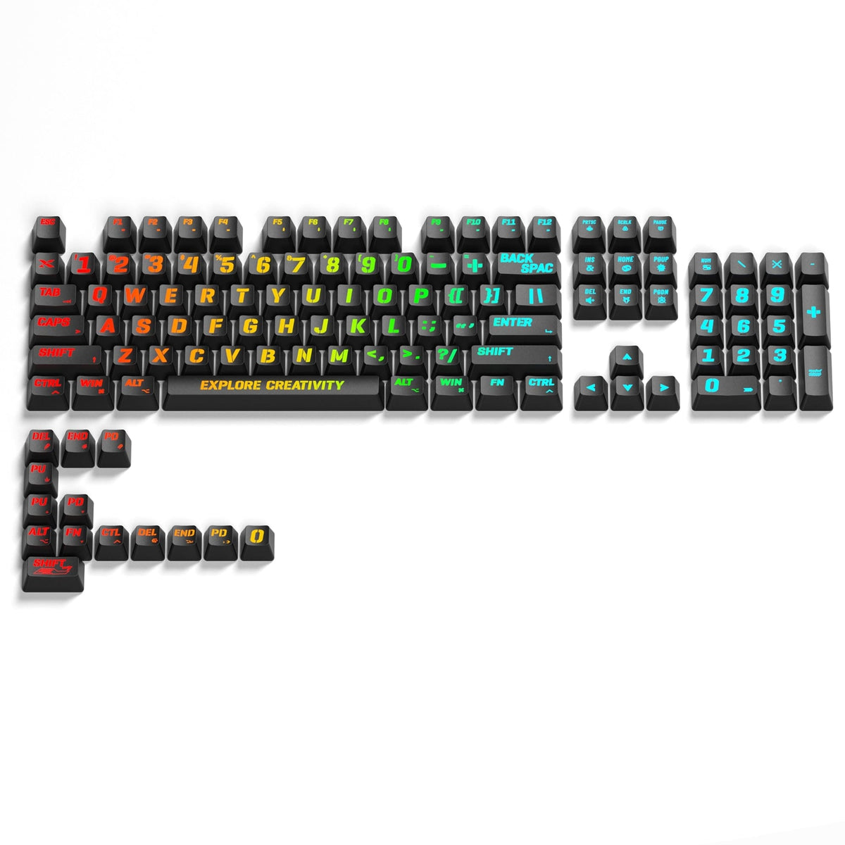 XVX IMD Spider Web Shine-Through OEM Profile 118-Key Keycap Set - A-1 Thread Vault