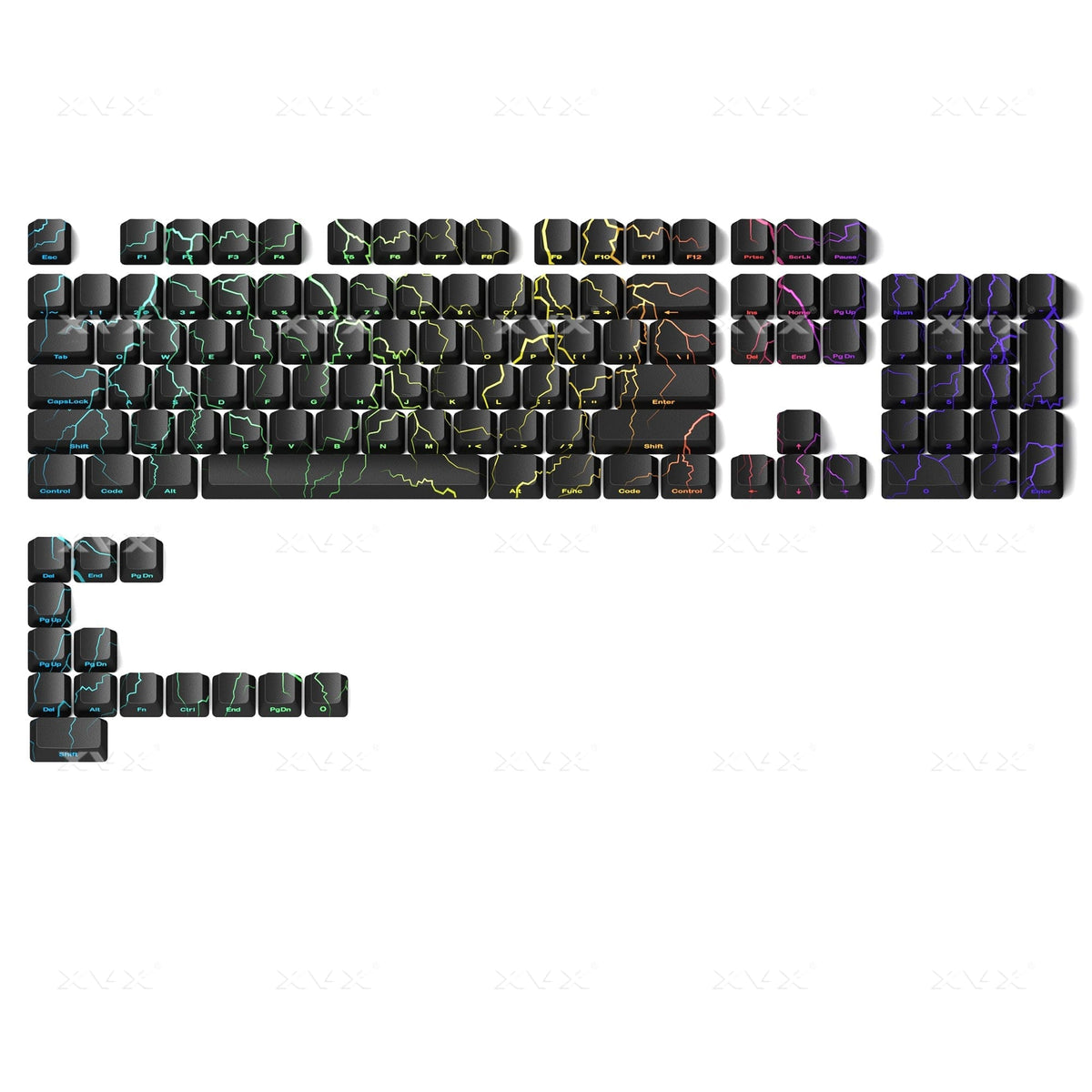 XVX IMD Spider Web Shine-Through OEM Profile 118-Key Keycap Set - A-1 Thread Vault