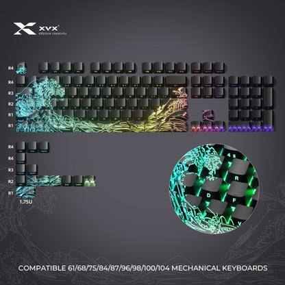 XVX IMD Spider Web Shine-Through OEM Profile 118-Key Keycap Set - A-1 Thread Vault