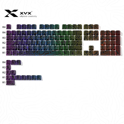 XVX IMD Spider Web Shine-Through OEM Profile 118-Key Keycap Set - A-1 Thread Vault