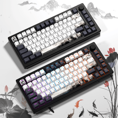 XVX Lotus Cherry Profile Shine-Through Dye-Sub PBT Keycap Set (133-Key) - A-1 Thread Vault