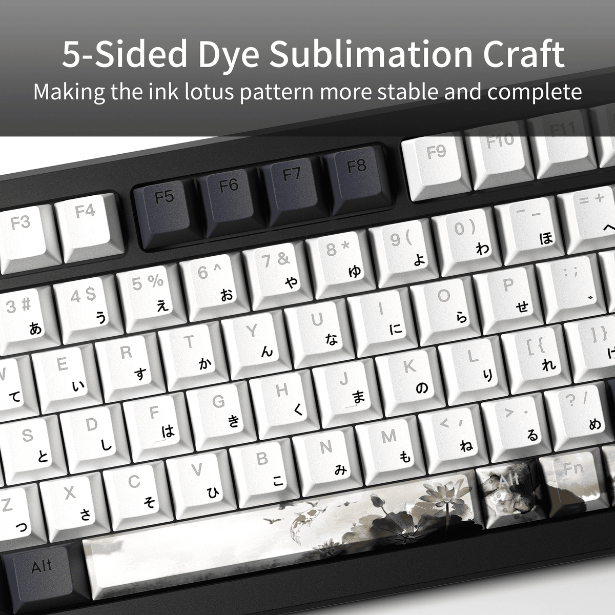 XVX Lotus Cherry Profile Shine-Through Dye-Sub PBT Keycap Set (133-Key) - A-1 Thread Vault