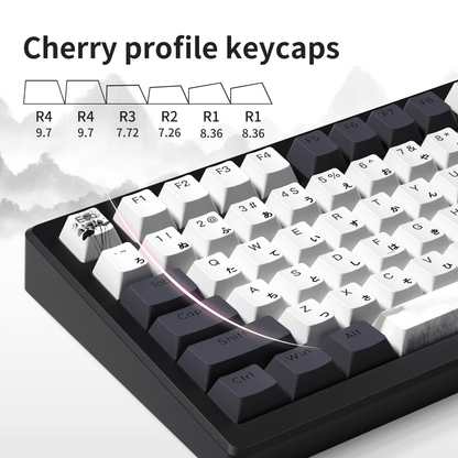 XVX Lotus Cherry Profile Shine-Through Dye-Sub PBT Keycap Set (133-Key) - A-1 Thread Vault
