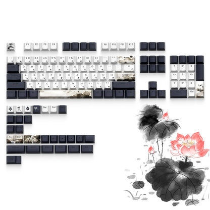XVX Lotus Cherry Profile Shine-Through Dye-Sub PBT Keycap Set (133-Key) - A-1 Thread Vault