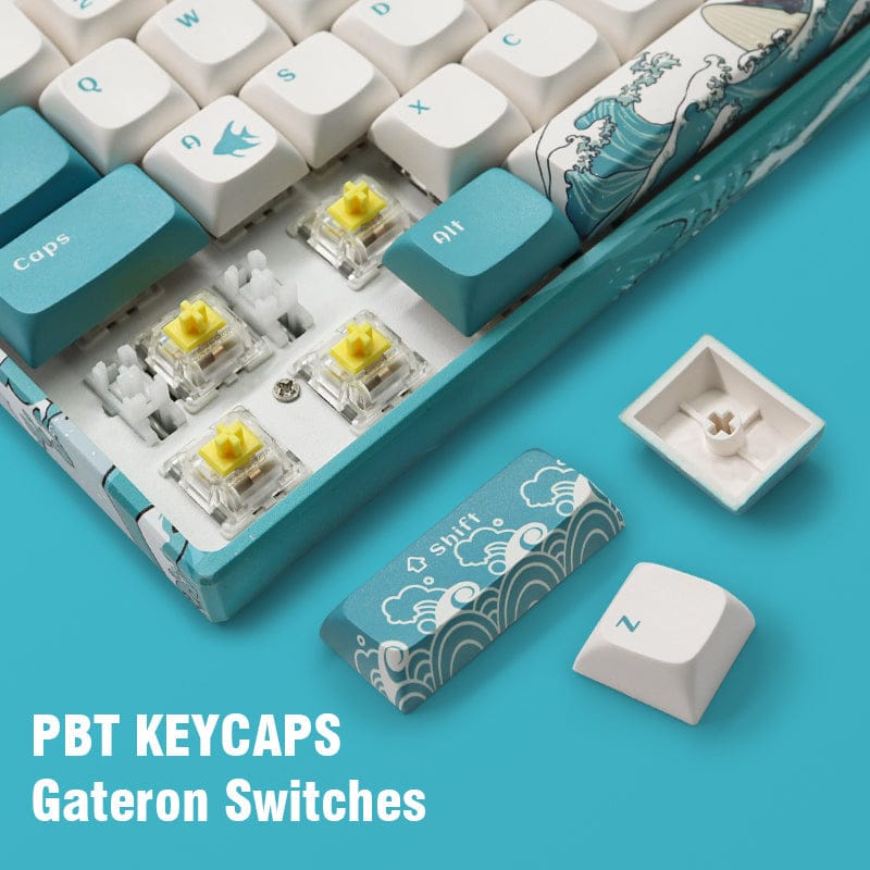 XVX M61 Coral Sea Themed 61 Keys Wired/Wireless Mechanical Keyboard - A-1 Thread Vault