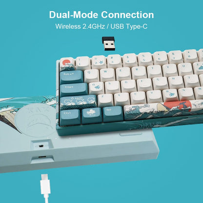 XVX M61 Coral Sea Themed 61 Keys Wired/Wireless Mechanical Keyboard - A-1 Thread Vault