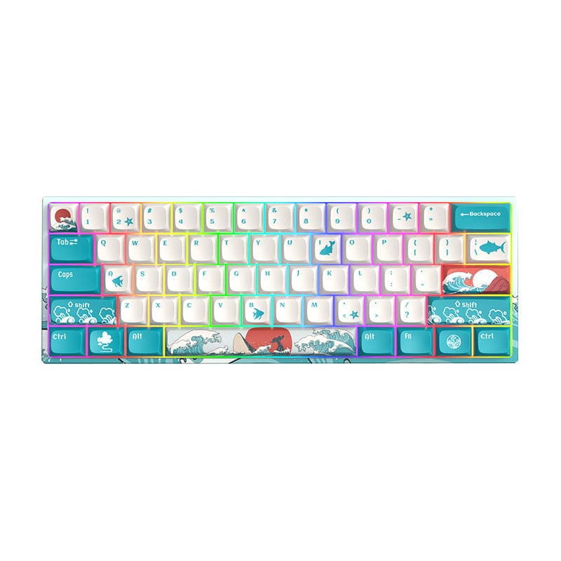 XVX M61 Coral Sea Themed 61 Keys Wired/Wireless Mechanical Keyboard - A-1 Thread Vault