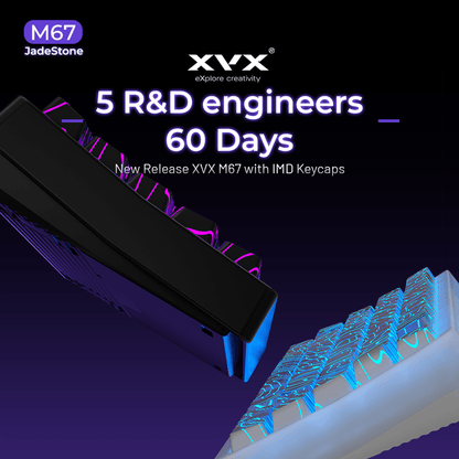 XVX M67 JadeStone Interstellar Black Tri-Mode RGB Mechanical Keyboard - A-1 Thread Vault